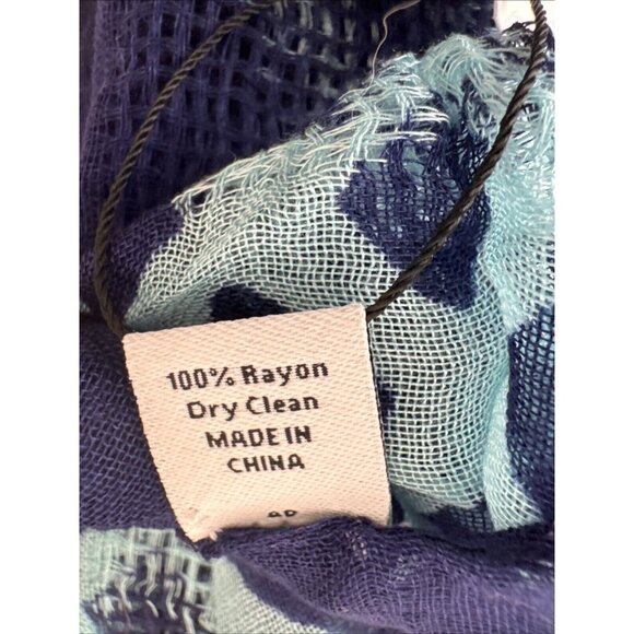 Vera Bradley Plaid Blue Teal Sheer Scarf Wrap NWOT - Picture 11 of 11